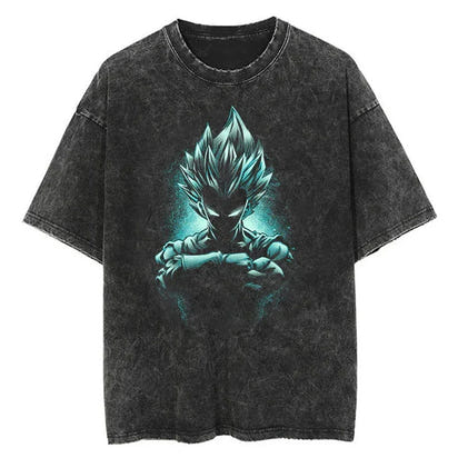 Hip Hop Streetwear Japan Anime Dragon Ball Print Oversized T-Shirt Men Washed Vintage Black Tshirt Summer Casual Cotton T Shirt