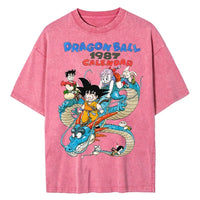 Hip Hop Streetwear Japan Anime Dragon Ball Print Oversized T-Shirt Men Washed Vintage Black Tshirt Summer Casual Cotton T Shirt