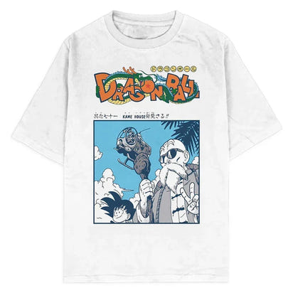 Hip Hop Streetwear Japan Anime Dragon Ball Print Oversized T-Shirt Men Washed Vintage Black Tshirt Summer Casual Cotton T Shirt