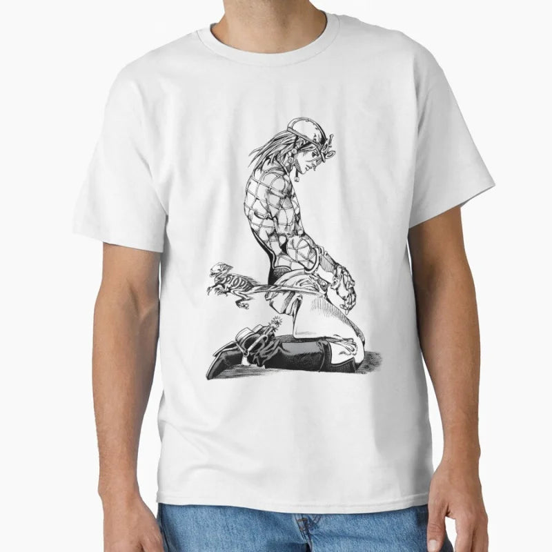 Dio P7 JJBA 80s Manga Jojos bizarre adventure  Anime t shirt for men Large size Tops S-6XL 100% cotton printed Clothes
