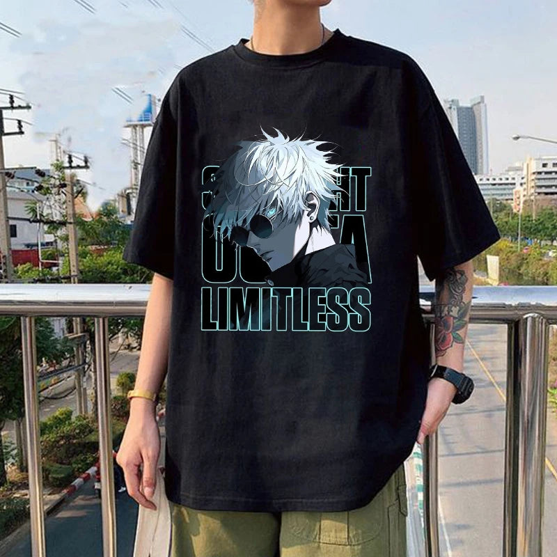 New Anime Gojo Satoru Print Casual T-shirt Women Men T Shirt Summer Casual Short Sleeve Harajuku Tops Unisex Tops