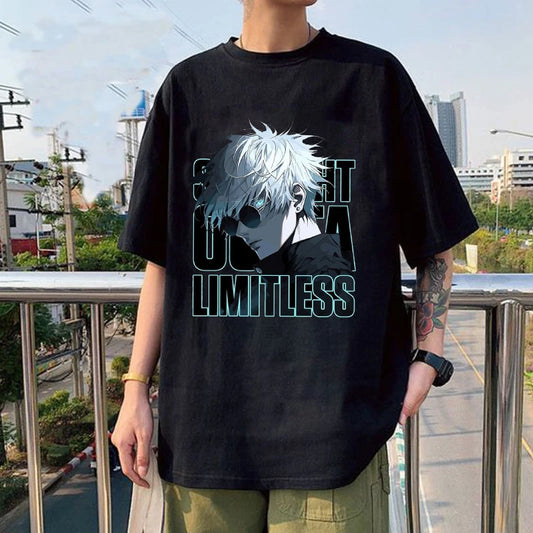 New Anime Gojo Satoru Print Casual T-shirt Women Men T Shirt Summer Casual Short Sleeve Harajuku Tops Unisex Tops
